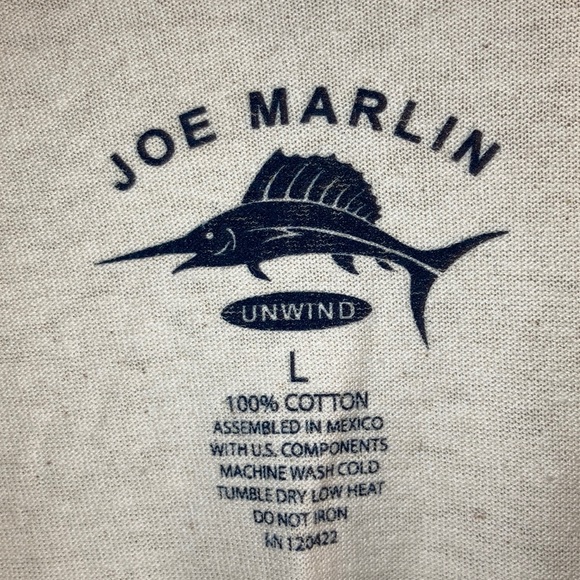 NWT Joe Marlin L Ivory “Crow Bar” T-Shirt - Picture 5 of 6